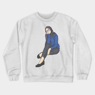 Beautiful Blue Hijab Crewneck Sweatshirt